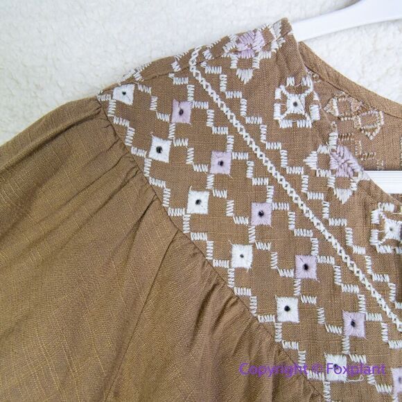 New! Free People Joni Embroidered Top, size S - Picture 9 of 16